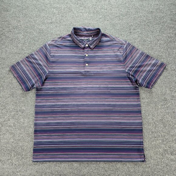 Walter Hagen Polo Shirt Mens XL Striped Short Sleeve Golf‎ Performance 11 Majors - Picture 1 of 8